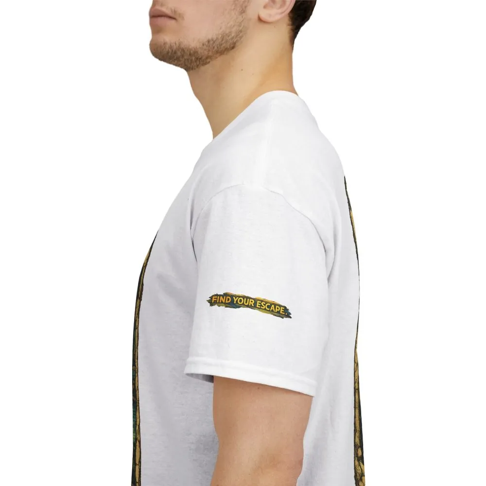 Unisex Heavy Cotton Tee — "Find Your Escape" Design Cubic-Line