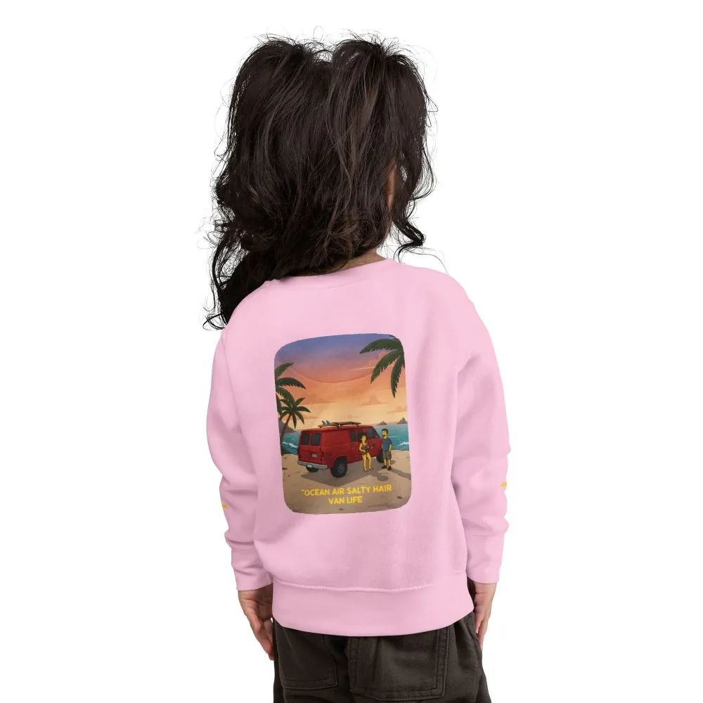 15156072675603015753_2048.jpeg Toddler Sweatshirt - "Ocean Air Salty Hair Van Life" (Design Sitcom-Line)