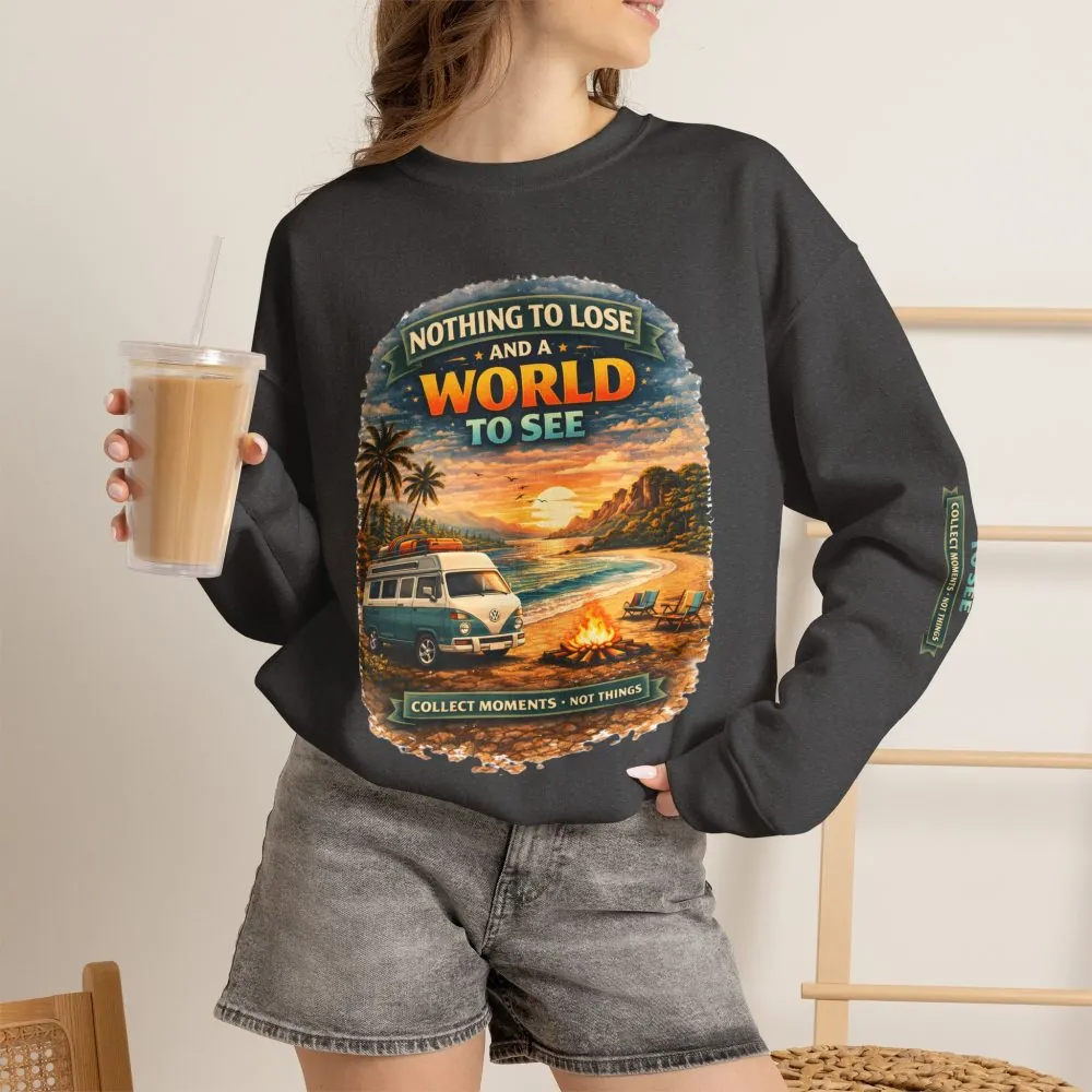 Unisex Heavy Blend™ Crewneck Sweatshirt — "Nothing To Lose" Design Scenic-Line