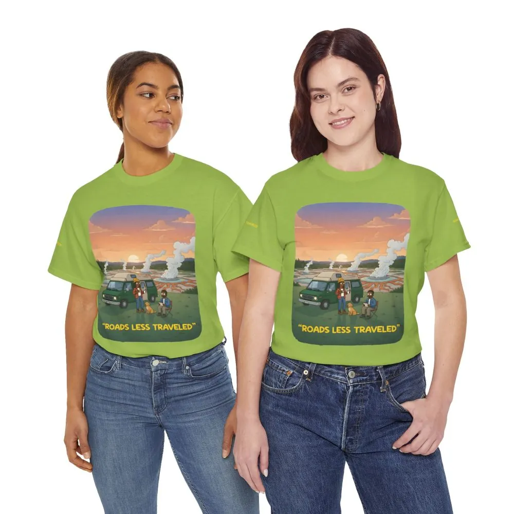 Unisex Heavy Cotton Tee — "Roads Less Traveled" Design Sitcom-Line
