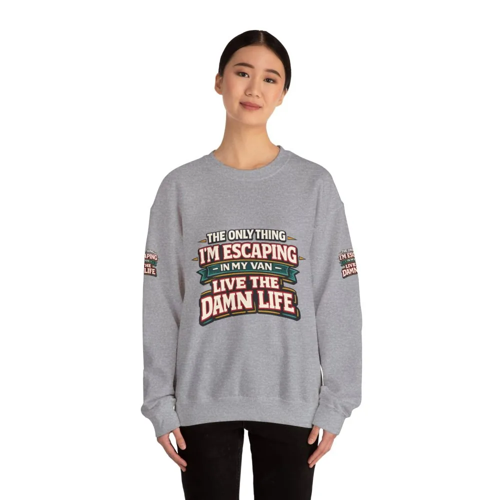 15172010582276698690_2048.jpeg Unisex Heavy Blend™ Crewneck Sweatshirt — "The Only Thing I´m Escaping" Design F**K-Line