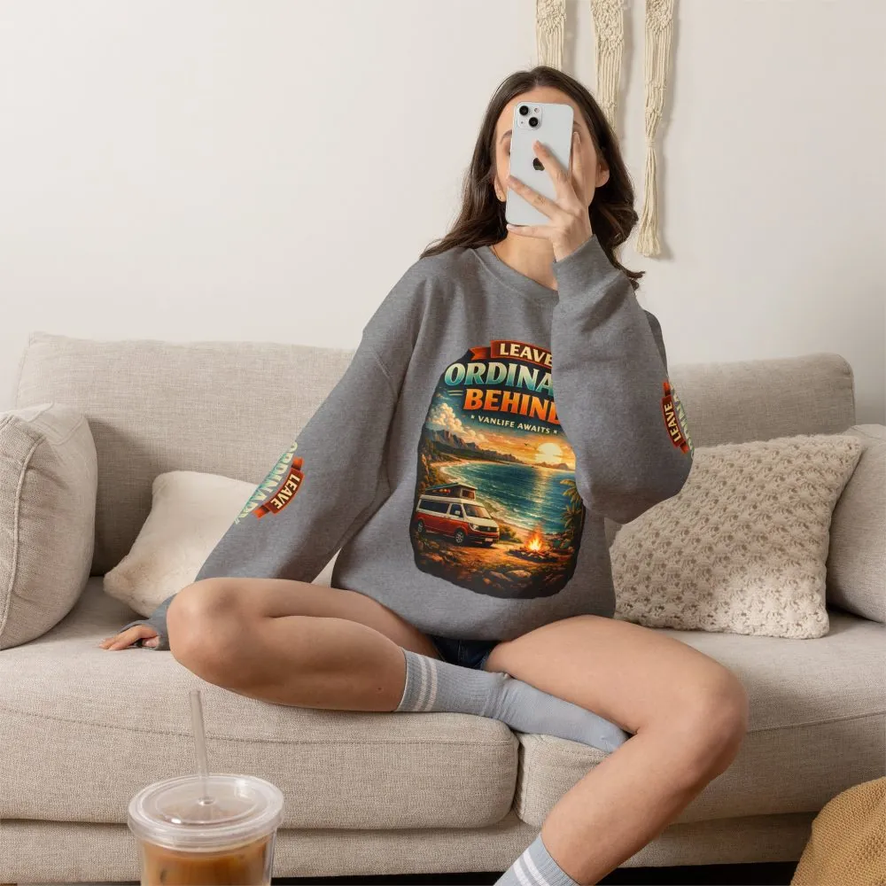 Unisex Heavy Blend™ Crewneck Sweatshirt — "Leave Ordinary Behind" Design Scenic-Line