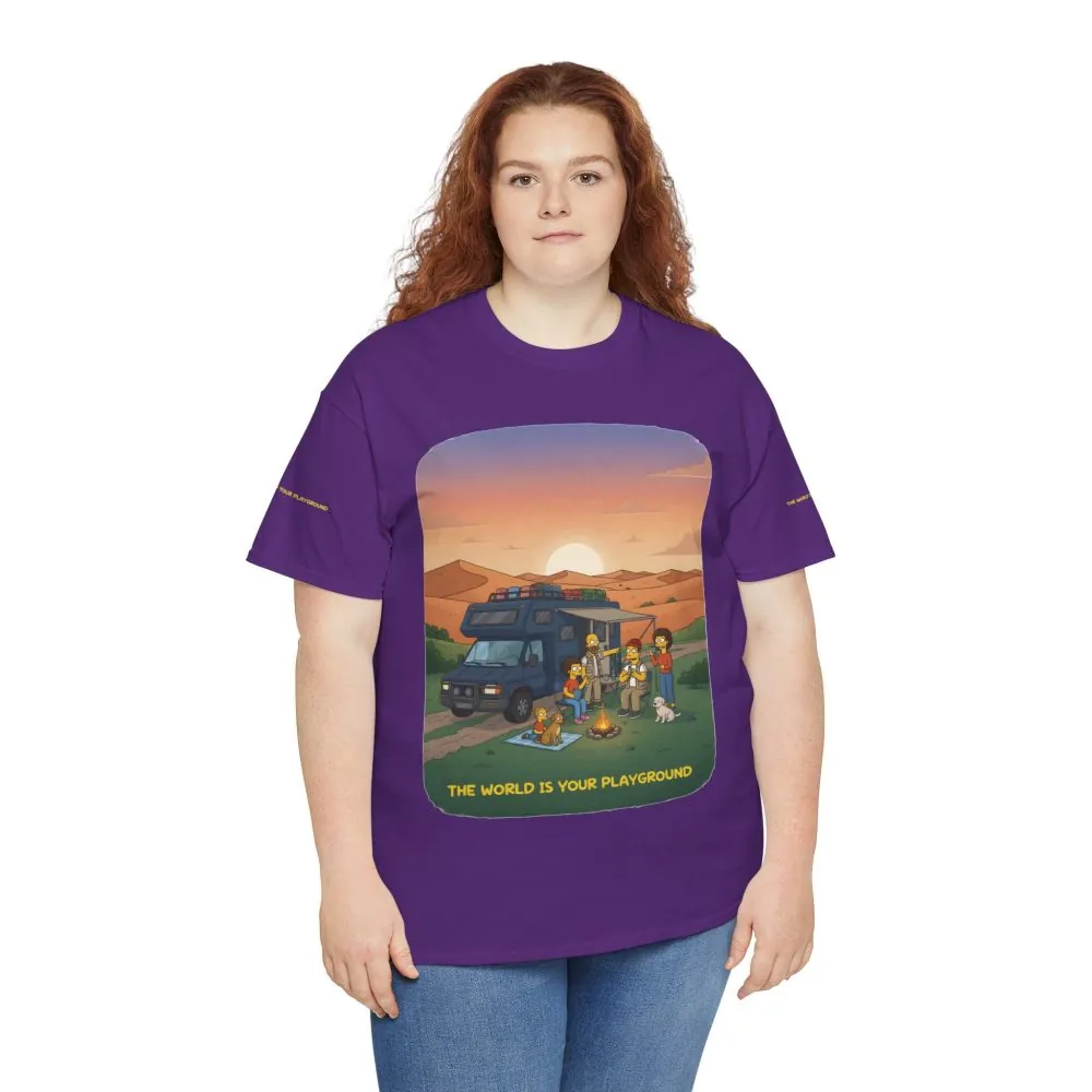 Unisex Heavy Cotton Tee — "The World Is Your playground" Design Sitcom-Line