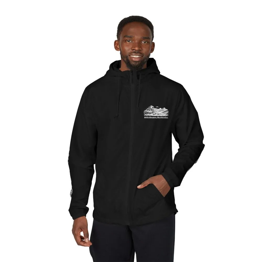 Unisex Full-Zip Windbreaker Jacket — "Seek Adventure, Find Freedom" (Design "Minimal-Line")