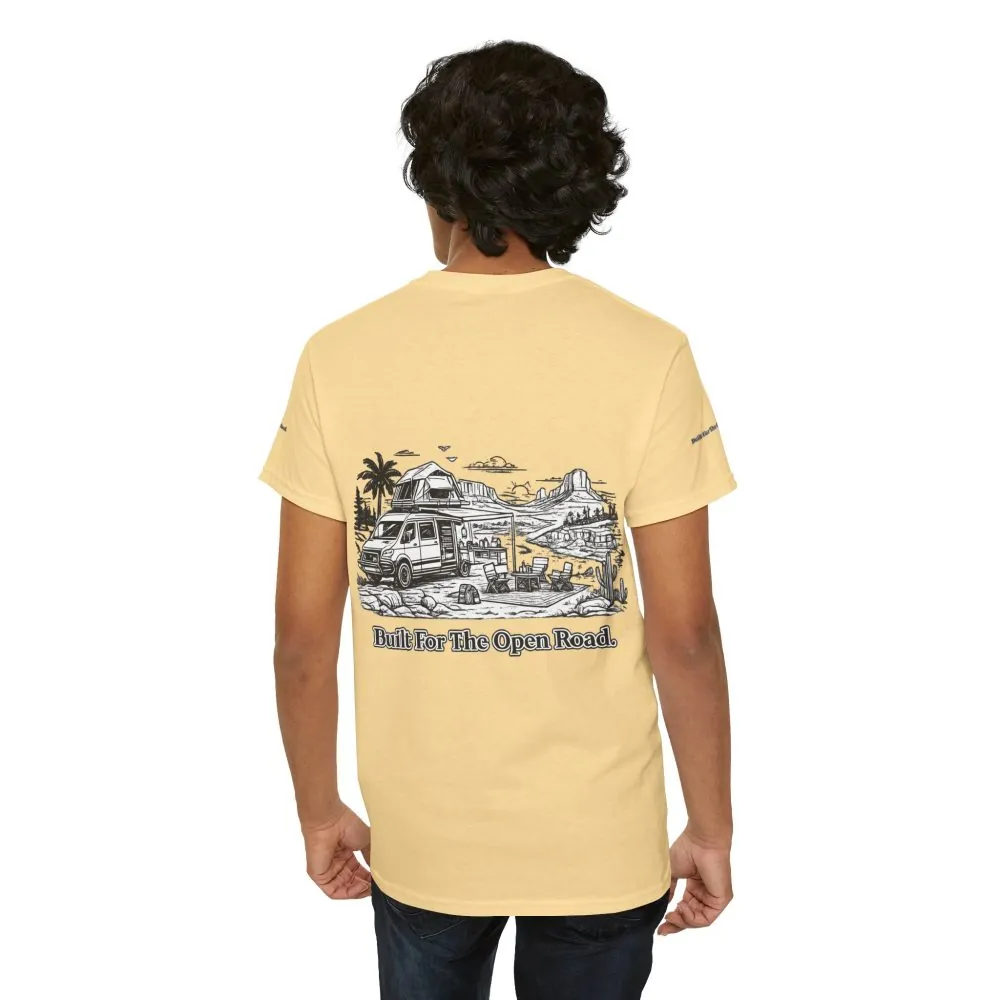 15202785740636970607_2048.jpeg Unisex Heavy Cotton Tee — "Built For The Open Road" Design Minimal-Line