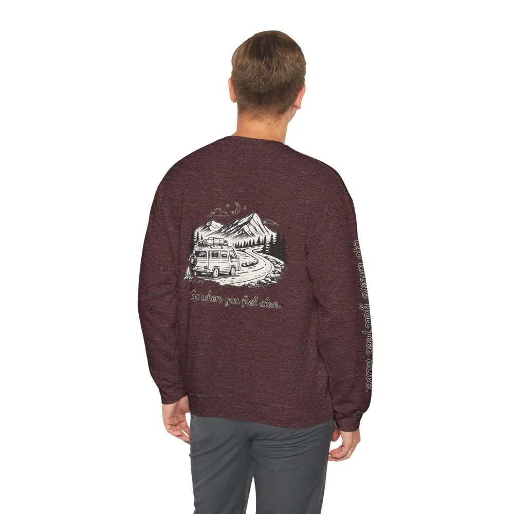 15206988779812245994_2048.jpeg Unisex Heavy Blend™ Crewneck Sweatshirt — "Go Where You Feel Alive" Design Minimal-Line