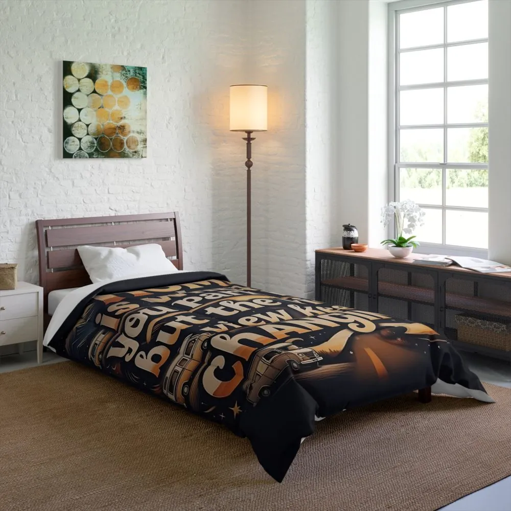 Comforter - "Home Is Where You Park It" RV Camper Comforter, Travel Trailer Bedding for Van Life Lovers
