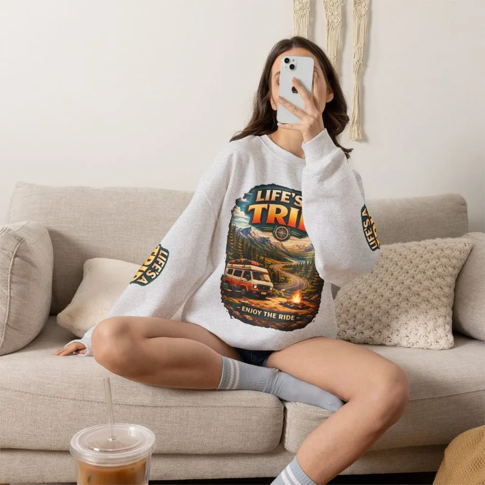 Unisex Heavy Blend™ Crewneck Sweatshirt — "Life s A Trip" Design Scenic-Line