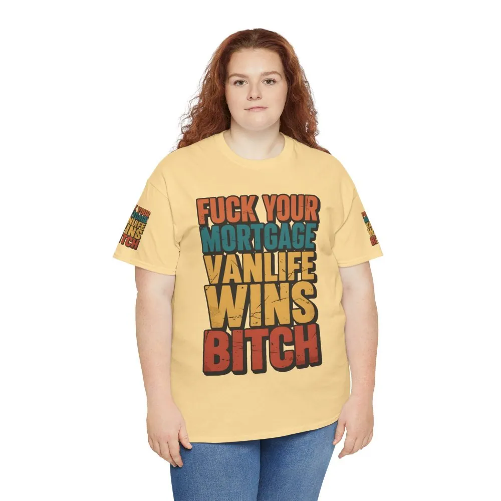 Unisex Heavy Cotton Tee — "Fuck Your Mortgage" Design F**K-Line