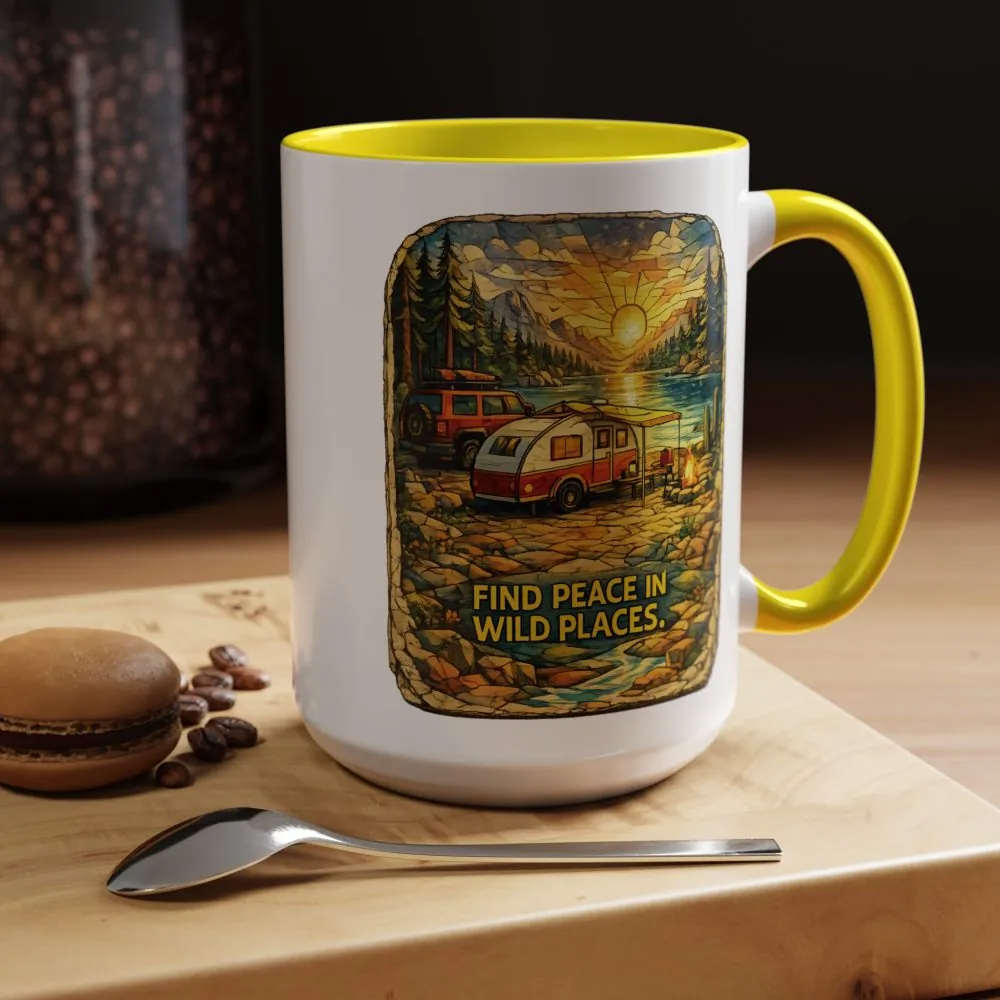 15220577348880302359_2048.jpeg Accent Coffee Mug (11, 15oz) — "Find Peace In Wild Places" Design Cubic-Line