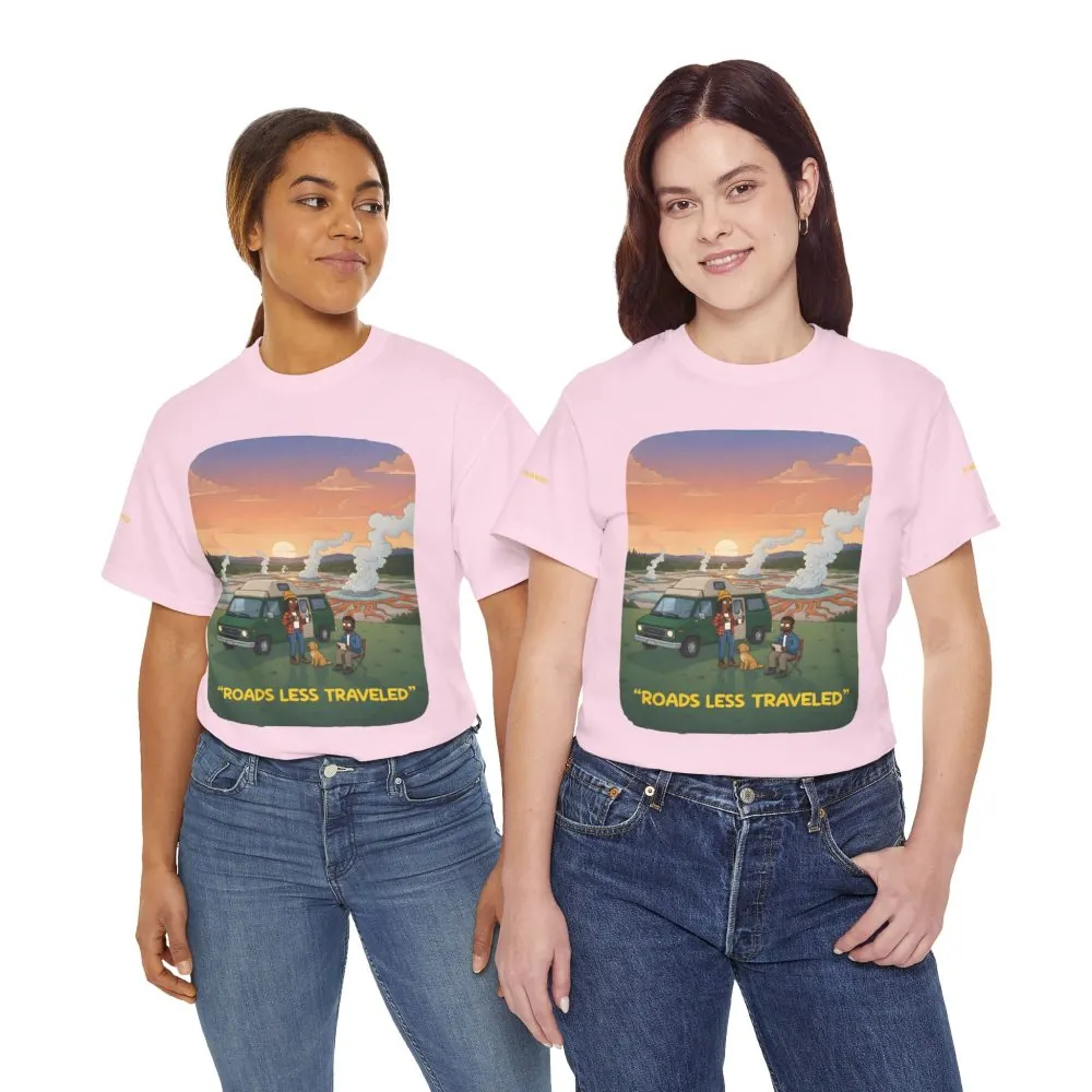 Unisex Heavy Cotton Tee — "Roads Less Traveled" Design Sitcom-Line