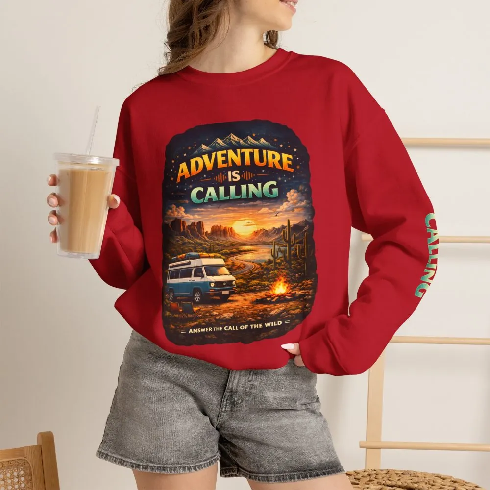 15246102281207793368_2048.jpeg Unisex Heavy Blend™ Crewneck Sweatshirt — "Adventure Is Calling" Design Scenic-Line