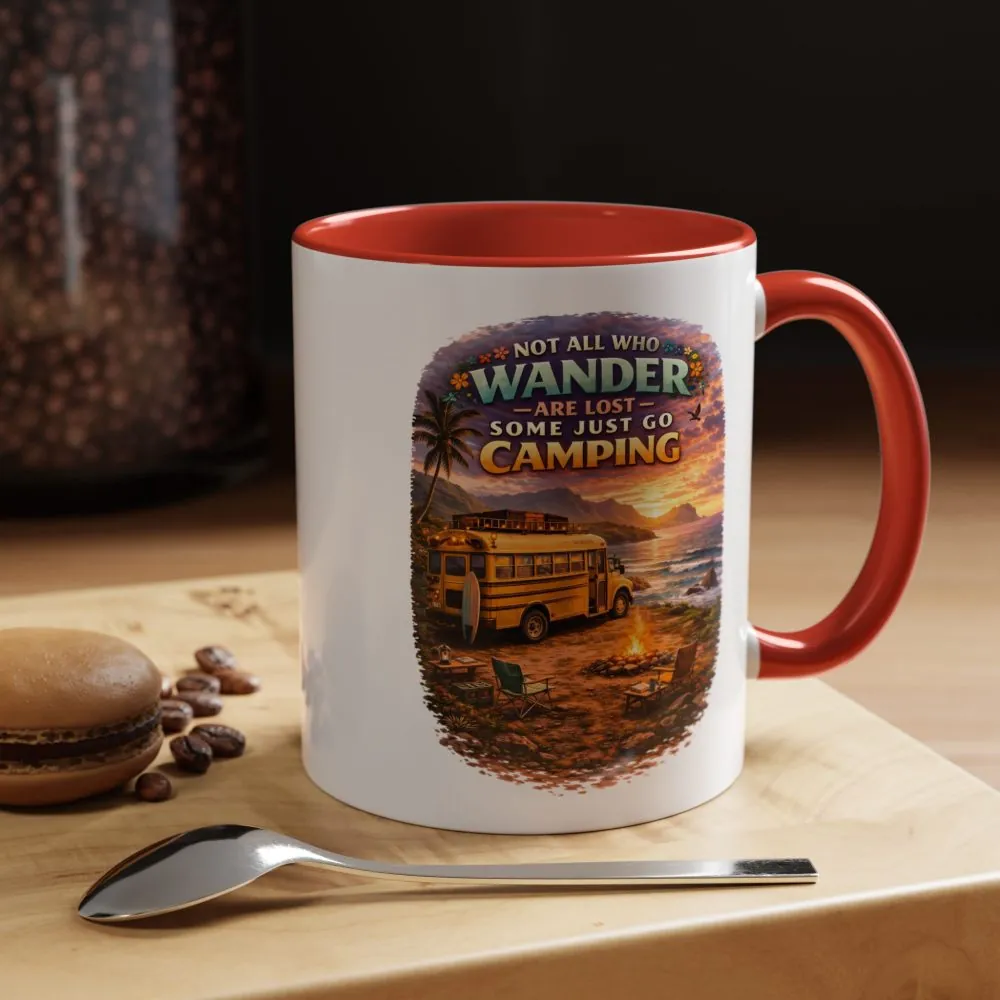Accent Coffee Mug (11, 15oz) — "Not All Who Wander Are Lost" Design Scenic-Line