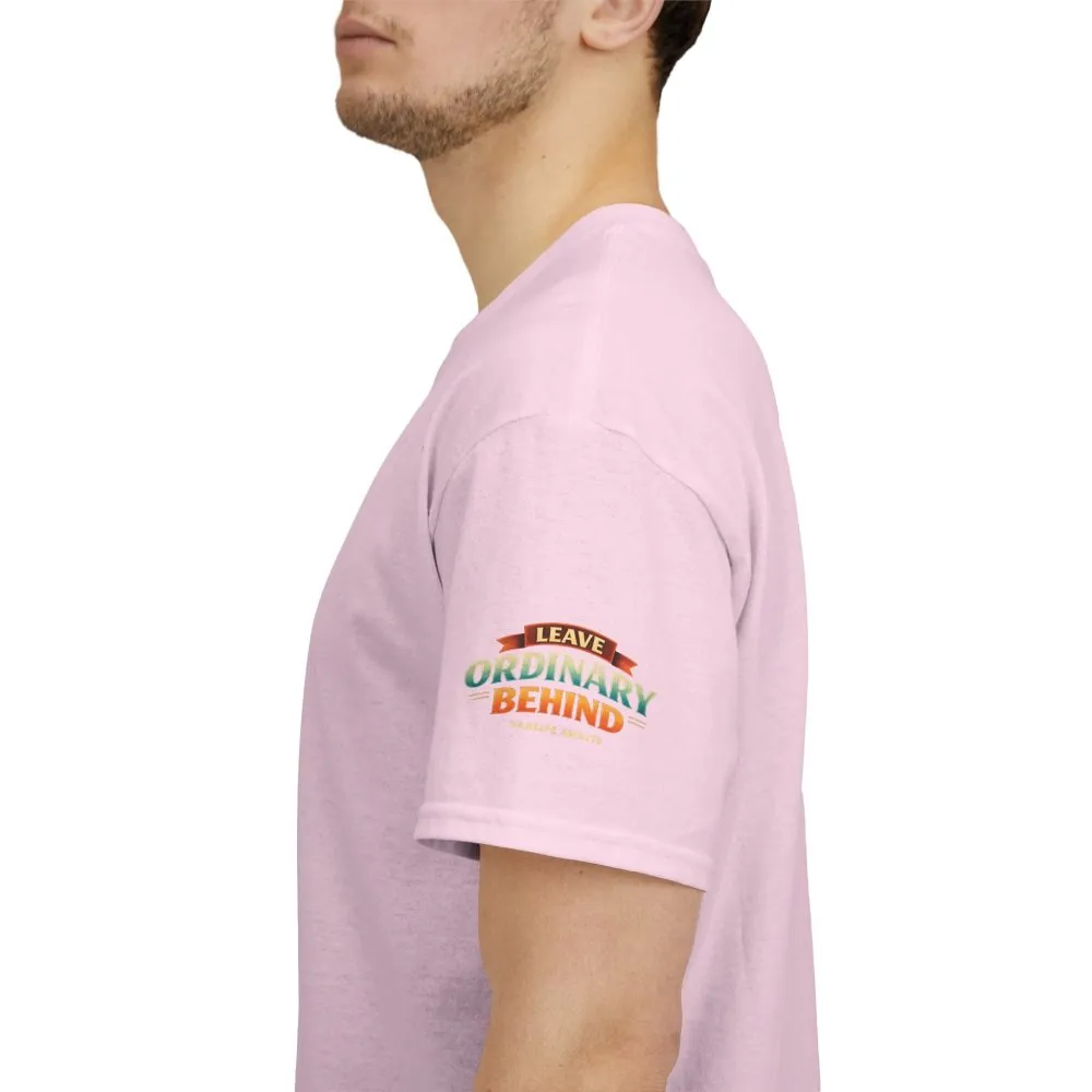 Unisex Heavy Cotton Tee — "Leave Ordinary Behind" Design Scenic-Line