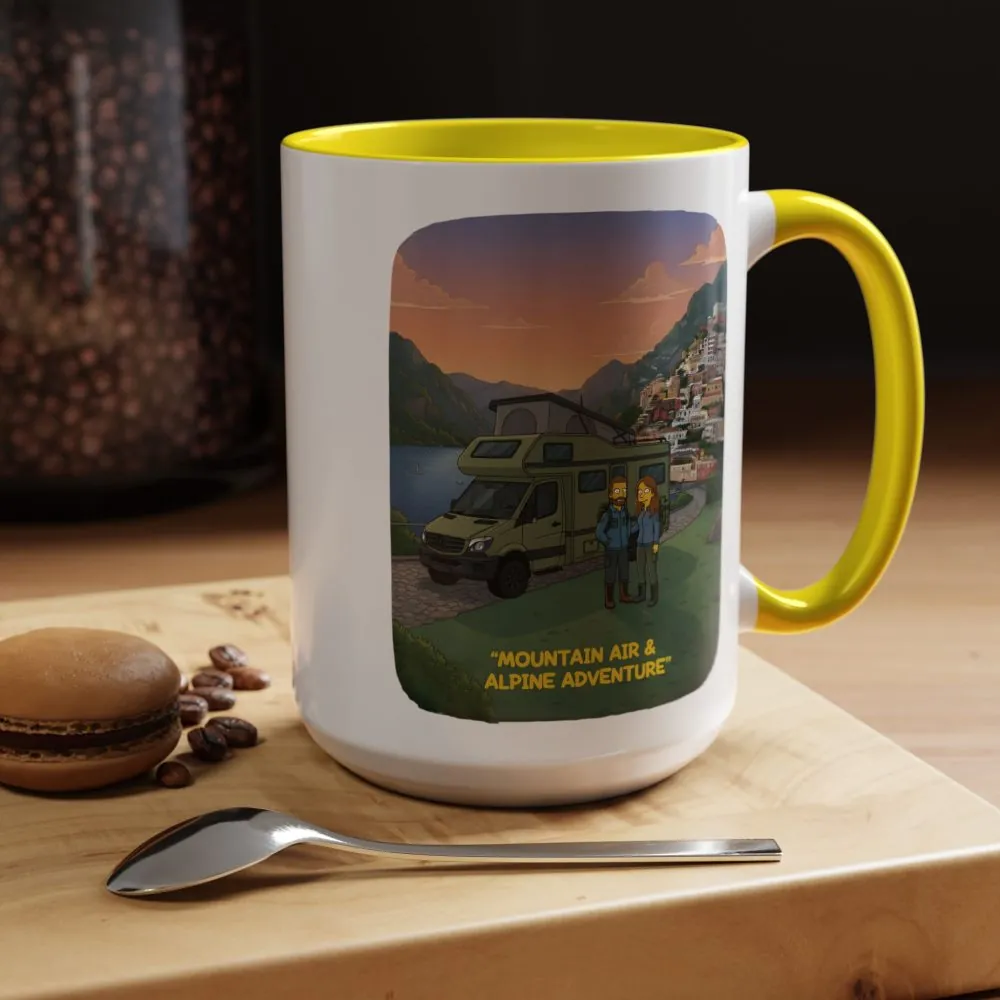Accent Coffee Mug (11, 15oz) — "Mountain Air And Alpine Adventure"" Design Sitcom-Line