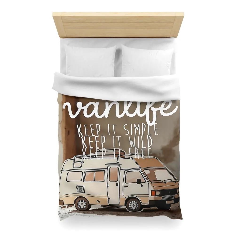 Duvet Cover — "Vanlife: Keep It Simple, Keep It Wild, Keep It Free"