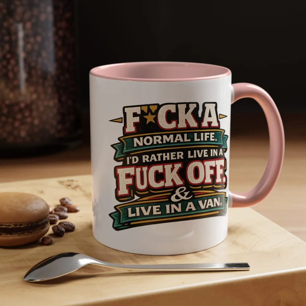 1529304953435046147_2048.jpeg Accent Coffee Mug (11, 15oz) — "Fuck A Normal Life" Design F**K-Line