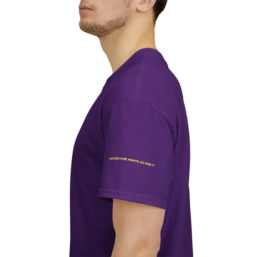 Unisex Heavy Cotton Tee — "Adventure Awaits-Go Find It" Design Sitcom-Line