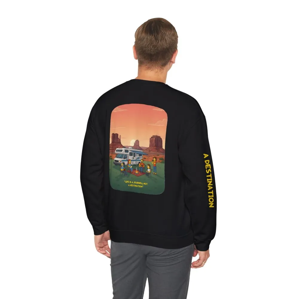 15301372735973807398_2048.jpeg Unisex Heavy Blend™ Crewneck Sweatshirt — "Life Is A Journey-Not A Destination" Design Sitcom-Line