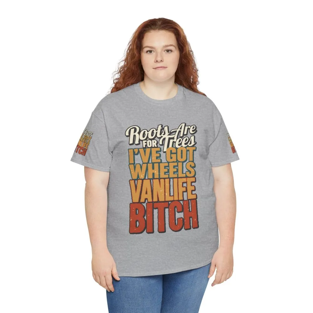 Unisex Heavy Cotton Tee — "Roots Are For Trees" Design F**K-Line