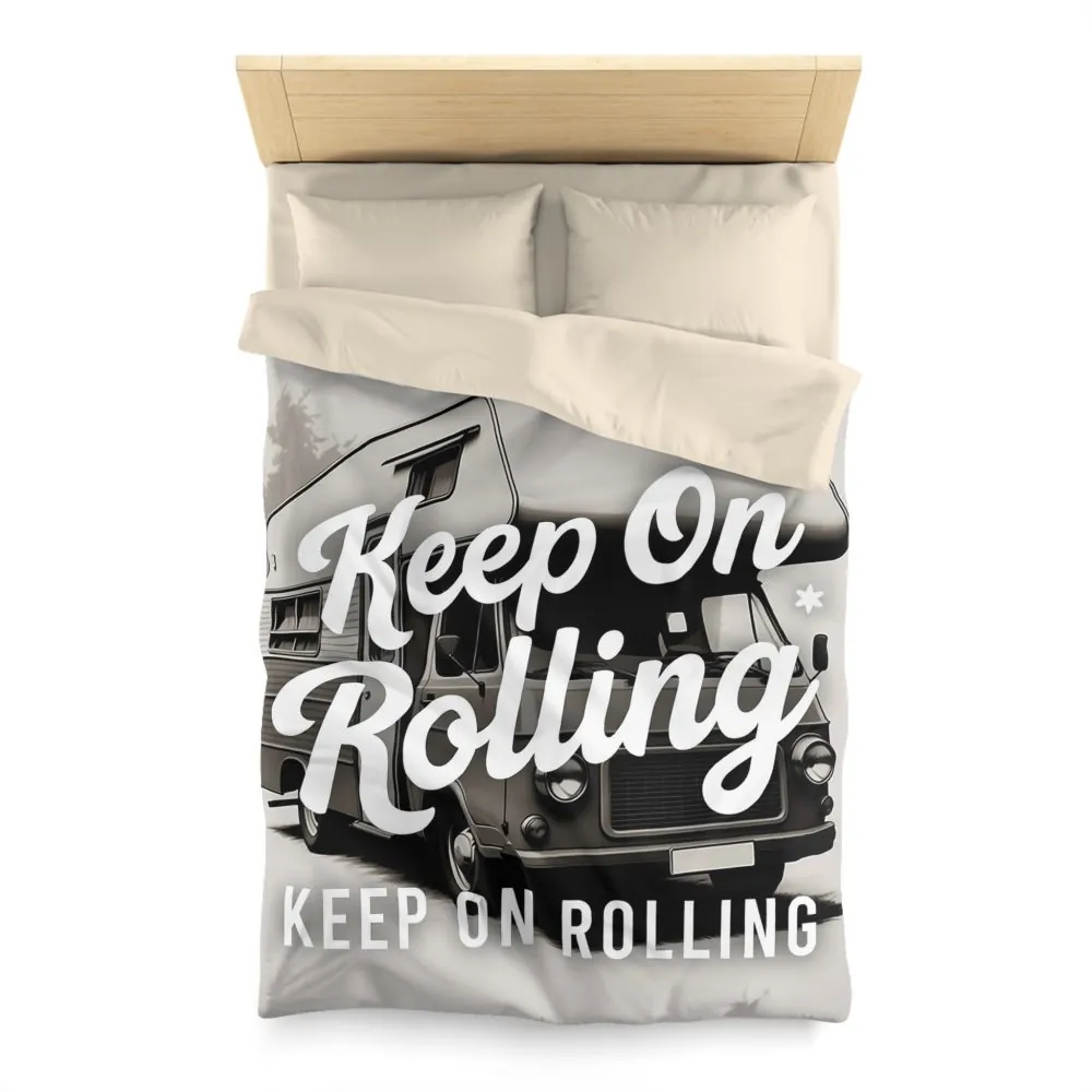 Duvet Cover — "Keep On Rolling" Retro Motorhome Bedding