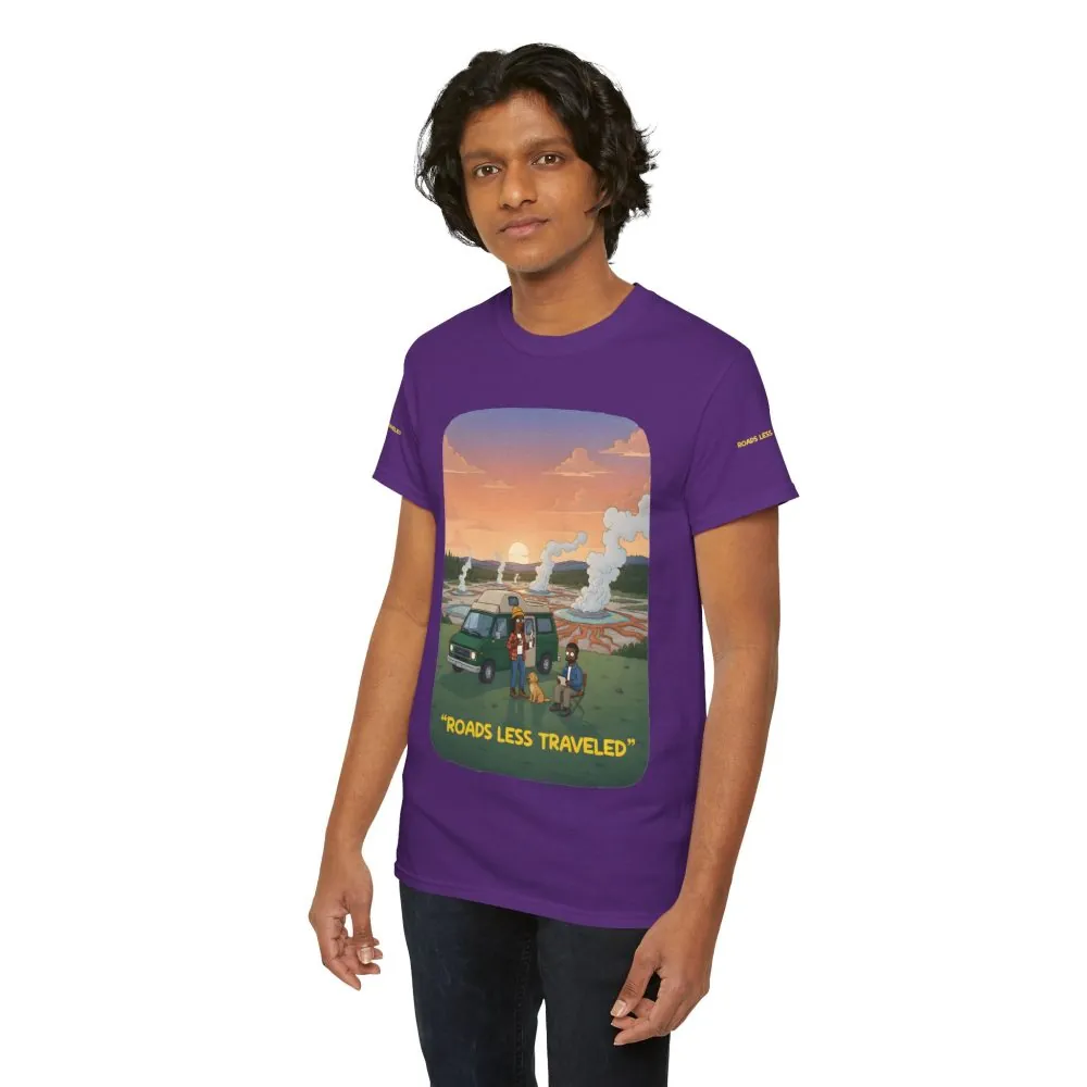 Unisex Heavy Cotton Tee — "Roads Less Traveled" Design Sitcom-Line