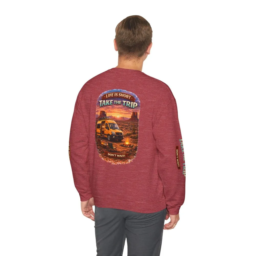 Unisex Heavy Blend™ Crewneck Sweatshirt — "Life Is To Short-Take The Trip" Design Scenic-Line