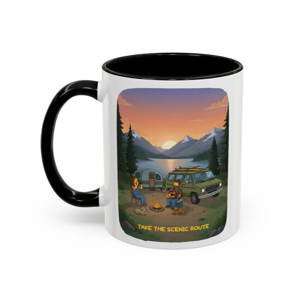 15354330278628014651_2048.jpeg Accent Coffee Mug (11, 15oz) — "Take The Scenic Route" Design Sitcom-Line