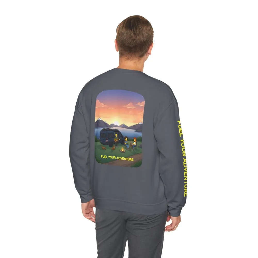 Unisex Heavy Blend™ Crewneck Sweatshirt — "Fuel Your Adventure" Design Sitcom-Line