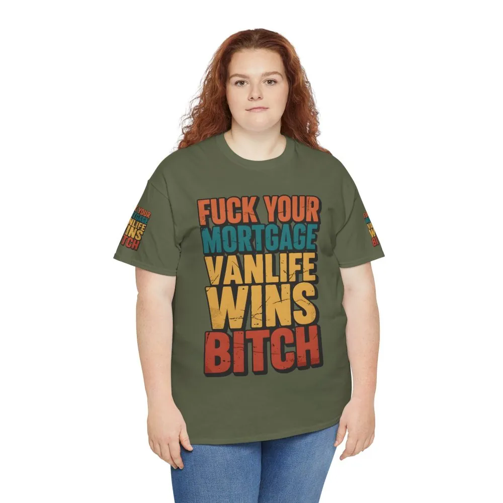 Unisex Heavy Cotton Tee — "Fuck Your Mortgage" Design F**K-Line