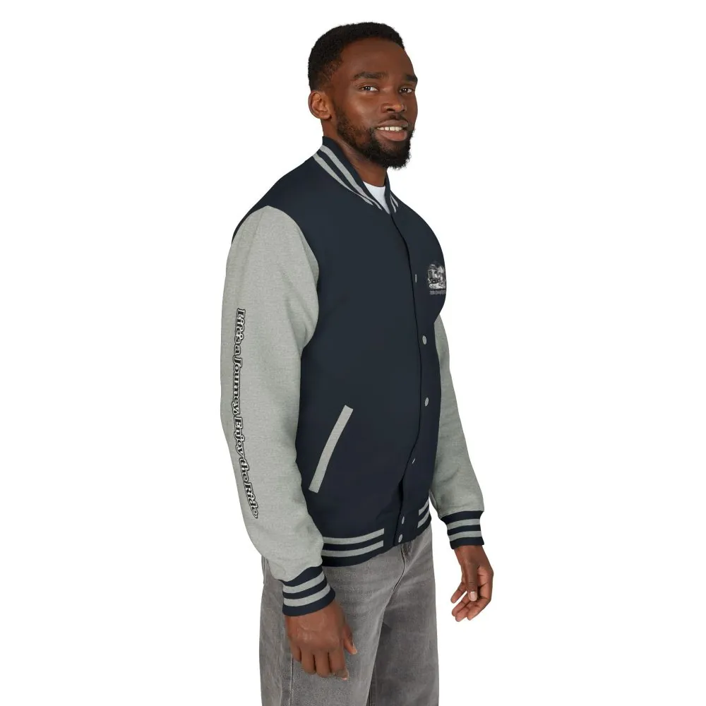 Unisex Heavyweight Letterman Jacket — "Lifes A Journey,Enjoy The Ride" Travel Varsity Coat