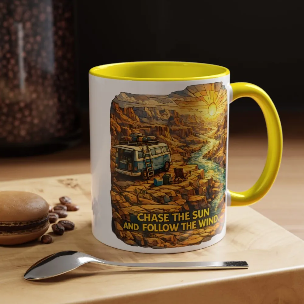 153857939067762244_2048.jpeg Accent Coffee Mug (11, 15oz) — "Chase The Sun And Follow The Wind" Design Cubic-Line