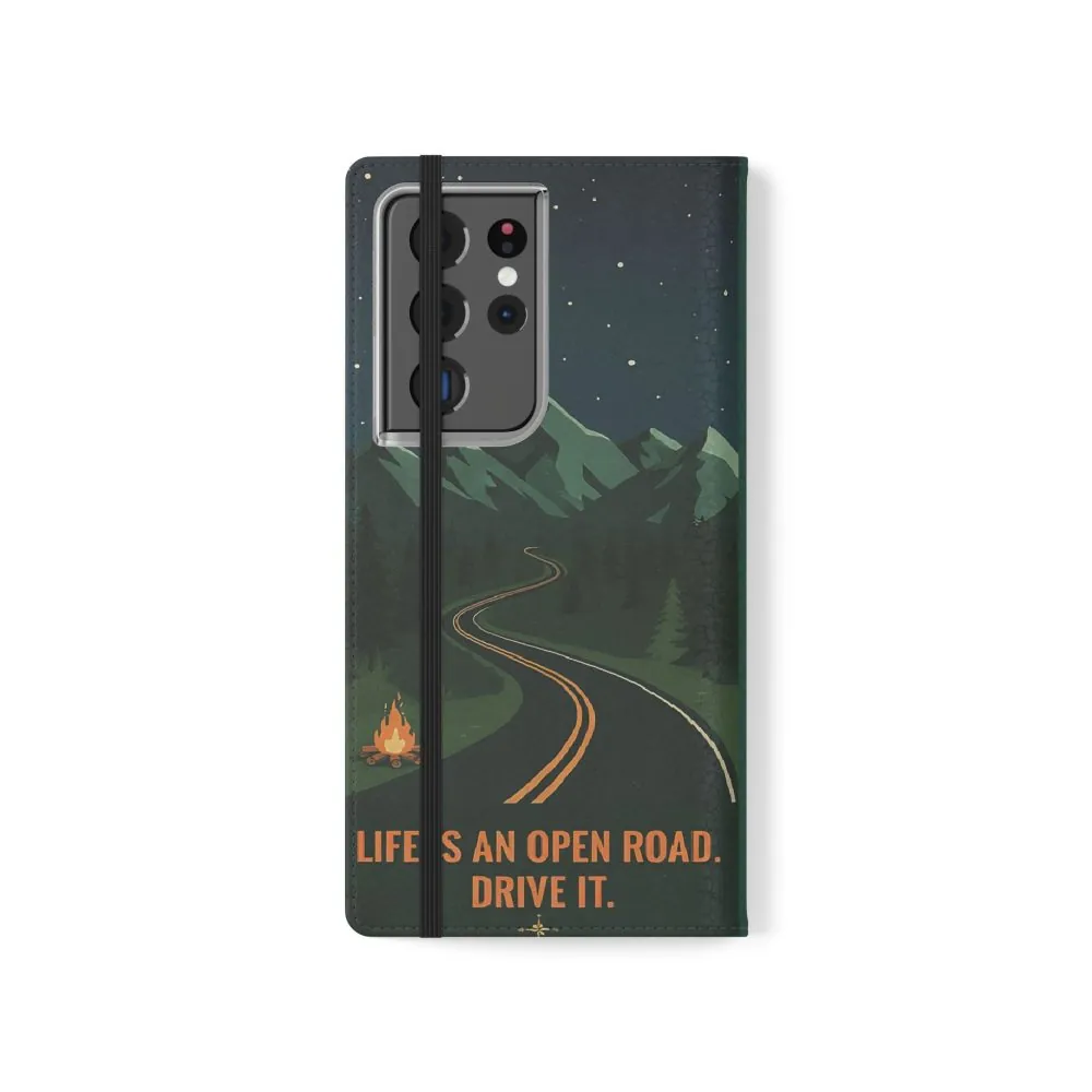 15420759418053346260_2048.jpeg Flip Phone Case — "Roam More Worry Less - Life Is An Open Road" Phone Wallet