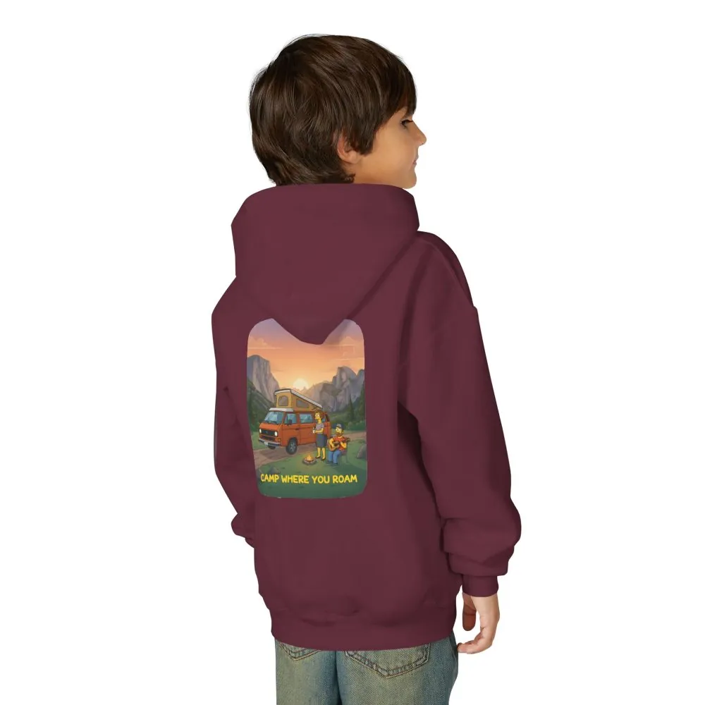Youth Hoodie(Gildan) – "Camp Where You Roam" (Design Sitcom-Line)