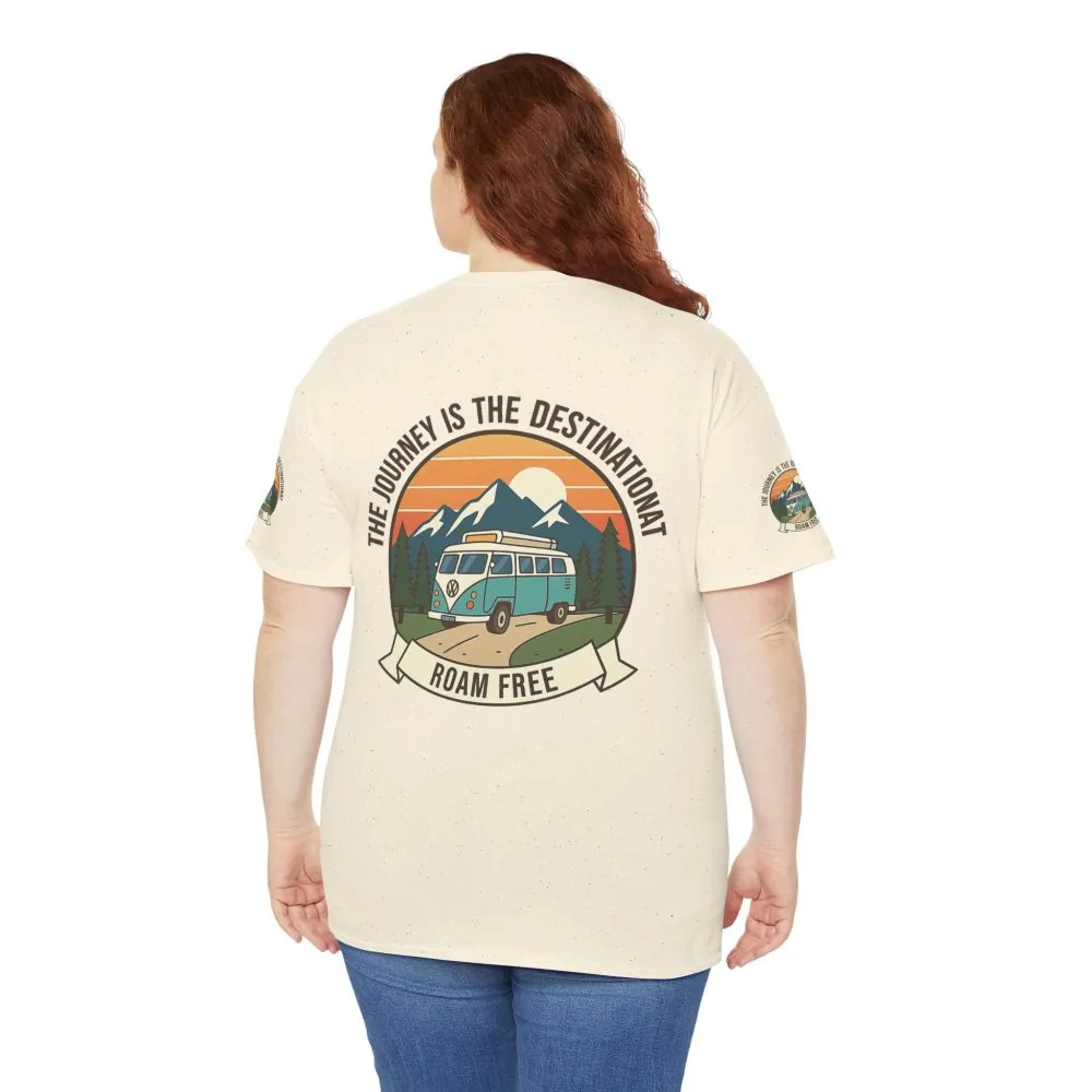 15430758100697141381_2048.jpeg Unisex Heavy Cotton Tee — "The Journey Is The Destination" Roam Free Travel Shirt