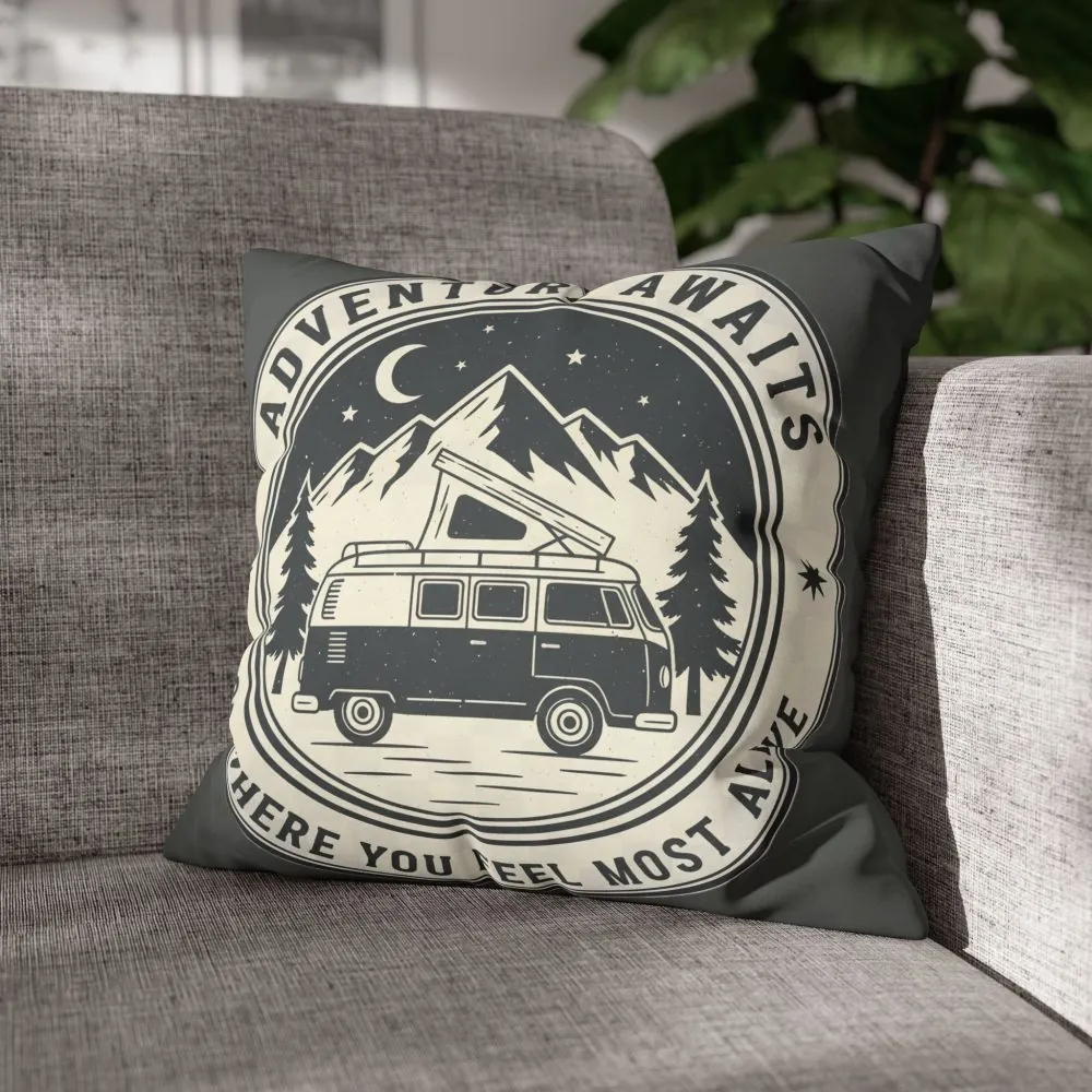 15434601936119588346_2048.jpeg Pillowcase — "Adventure Awaits-Go Where You Feel Most Alive" Faux Suede Travel Throw Pillow Cover