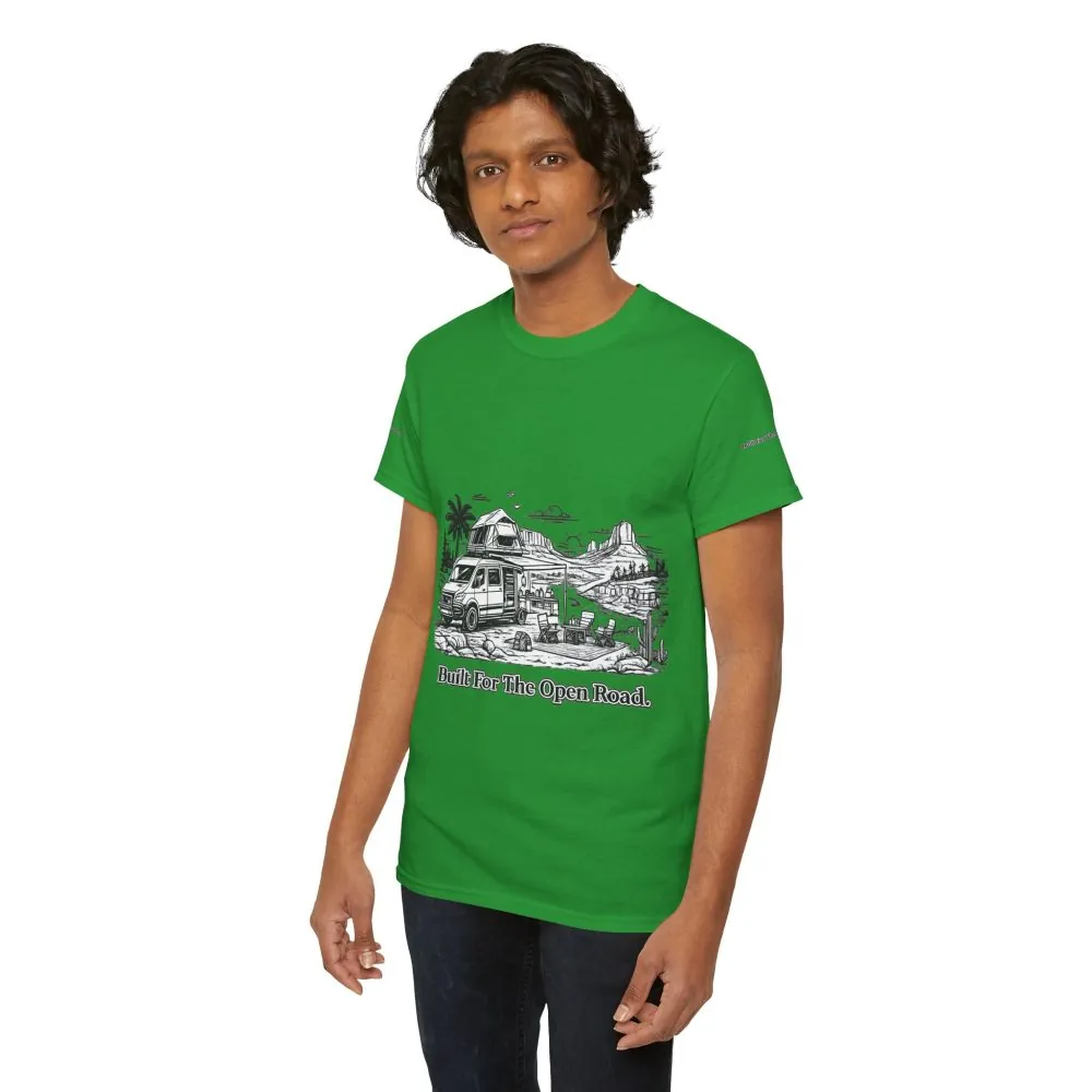 15452724914670814282_2048.jpeg Unisex Heavy Cotton Tee — "Built For The Open Road" Design Minimal-Line