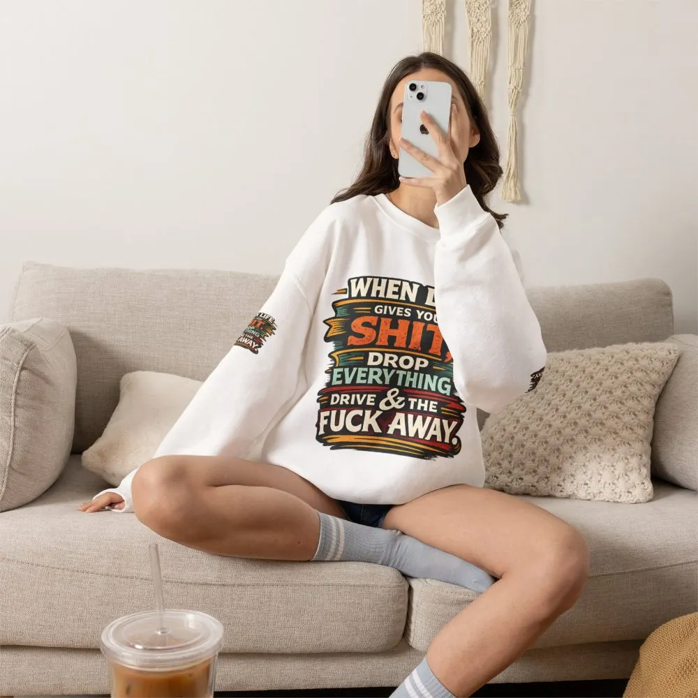 15461900407872123142_2048.jpeg Unisex Heavy Blend™ Crewneck Sweatshirt — "When Live Gives You Shit" Design F**K-Line