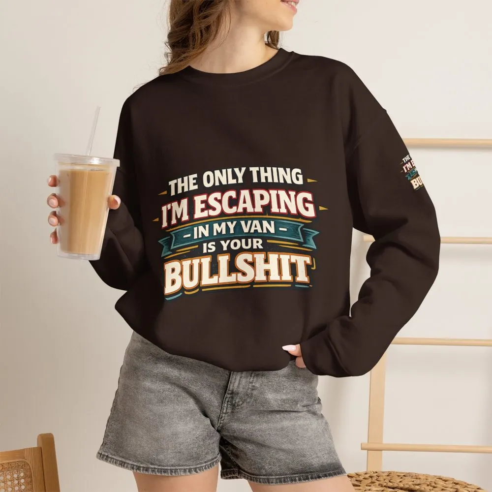 Unisex Heavy Blend™ Crewneck Sweatshirt — "The Only Thing I´m Escaping" Design F**K-Line