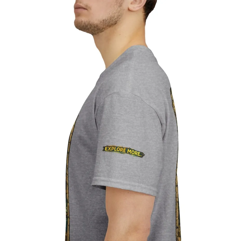 Unisex Heavy Cotton Tee — "Explore More" Design Cubic-Line