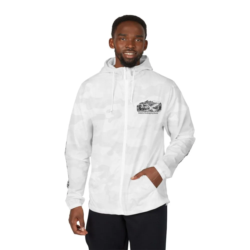 Unisex Full-Zip Windbreaker Jacket — "Built For The Long Way North" (Design "Minimal-Line")