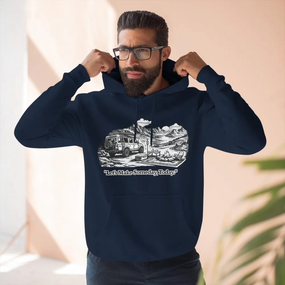 1550967741938943522_2048.jpeg Three-Panel Fleece Hoodie - "Lets make Someday, Today?" Design Minimal-Line