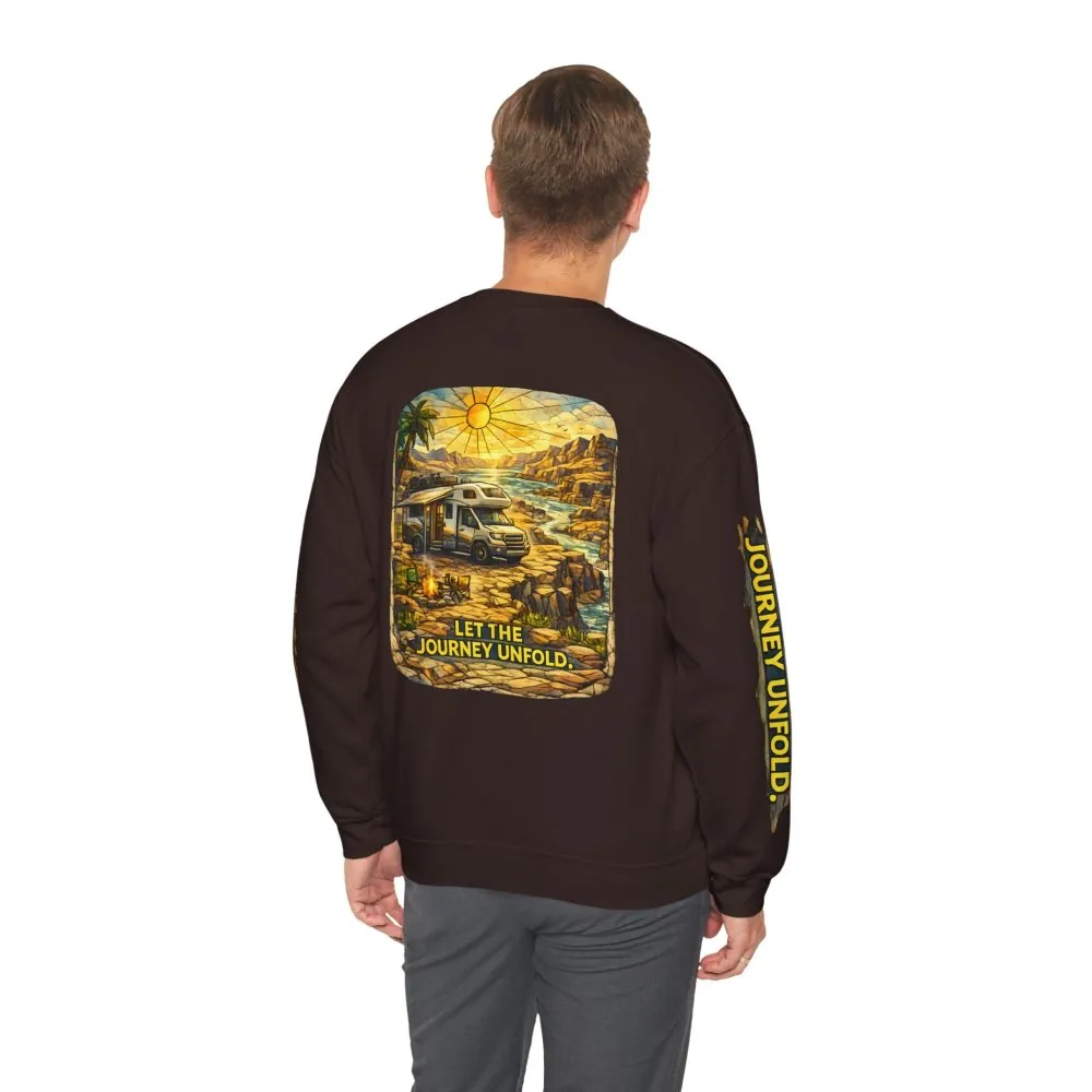 15520678377613937612_2048.jpeg Unisex Heavy Blend™ Crewneck Sweatshirt — "Let The Journey Unfold" Design Cubic-Line