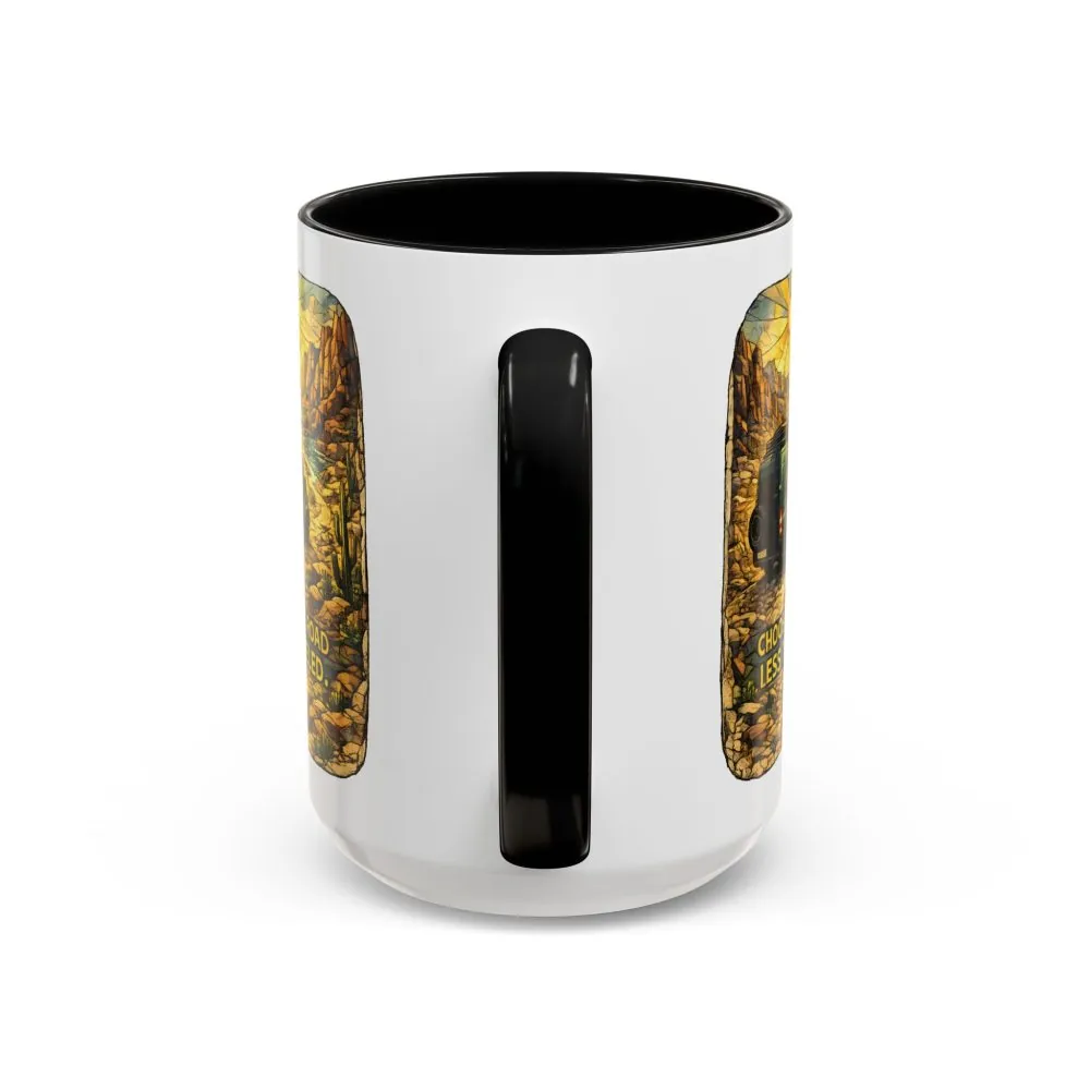 15524642980916181090_2048.jpeg Accent Coffee Mug (11, 15oz) — "Choose The Road Less Traveled" Design Cubic-Line