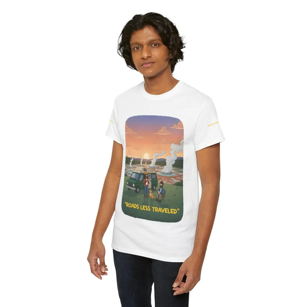 Unisex Heavy Cotton Tee — "Roads Less Traveled" Design Sitcom-Line