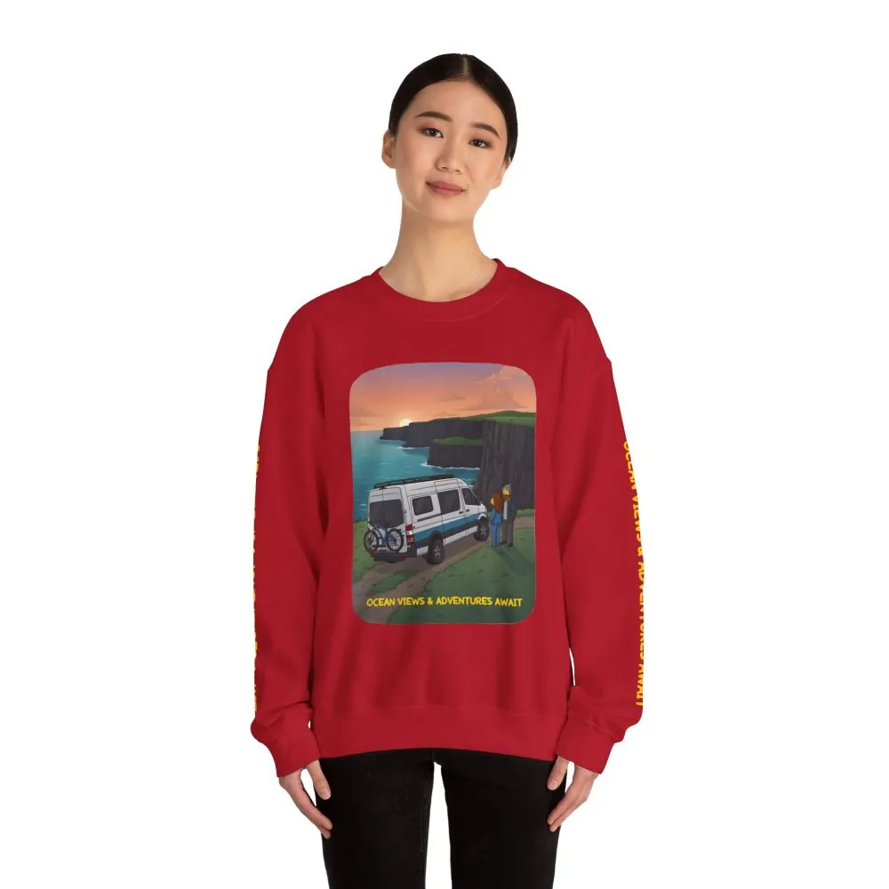15534964935133802761_2048.jpeg Unisex Heavy Blend™ Crewneck Sweatshirt — "Ocean Views-Adventures Awaits" Design Sitcom-Line