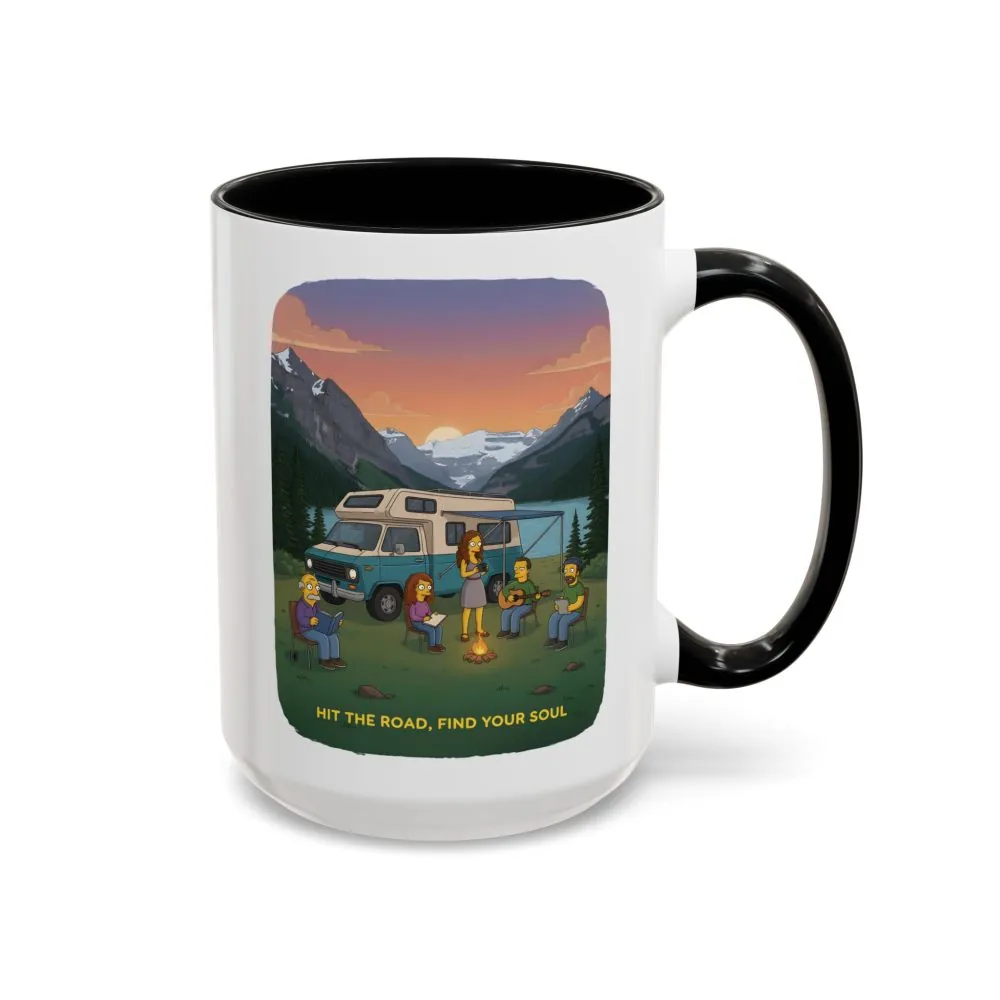 Accent Coffee Mug (11, 15oz) — "Hit The Road-Find Your Soul" Design Sitcom-Line