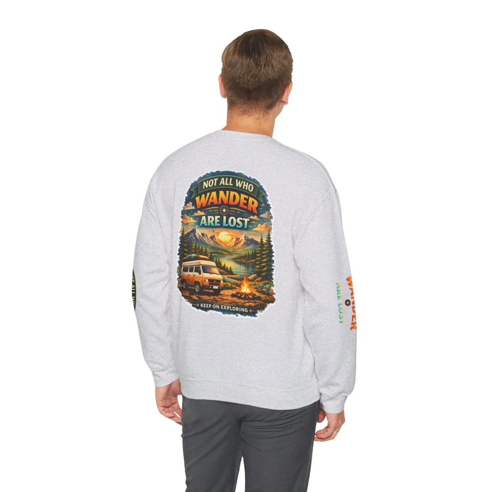15564850757495782473_2048.jpeg Unisex Heavy Blend™ Crewneck Sweatshirt — "Not All Who Wander Are Lost" Design Scenic-Line