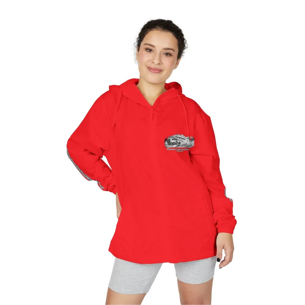 Unisex Full-Zip Windbreaker Jacket — "Adventure Awaits" (Design "Minimal-Line")