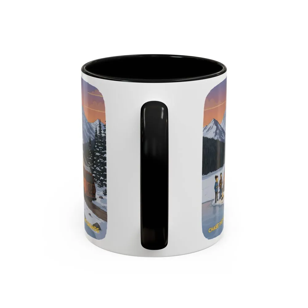 Accent Coffee Mug (11, 15oz) — "Chase The Views-Not The Crowds"" Design Sitcom-Line